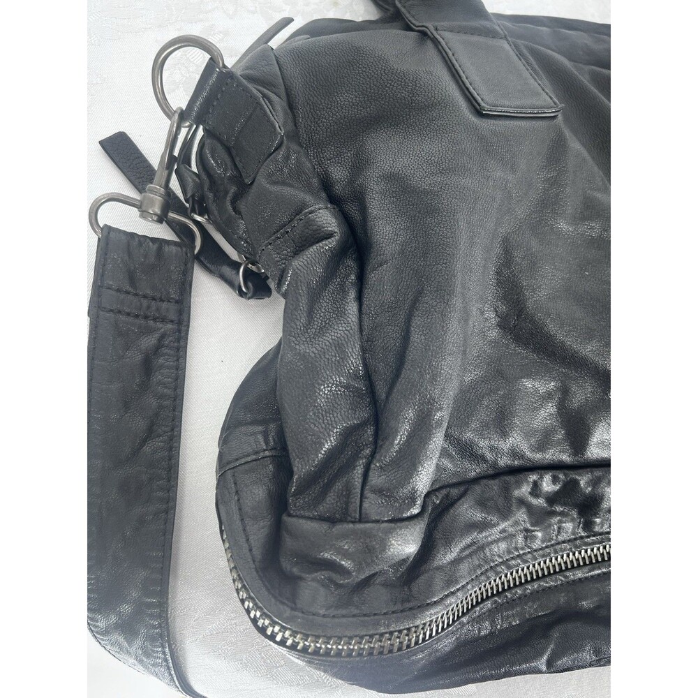 Yvonne Kone Black Leather Large Carryall Satchel 2 Compartment Shoulder Bag - Picture 8 of 16